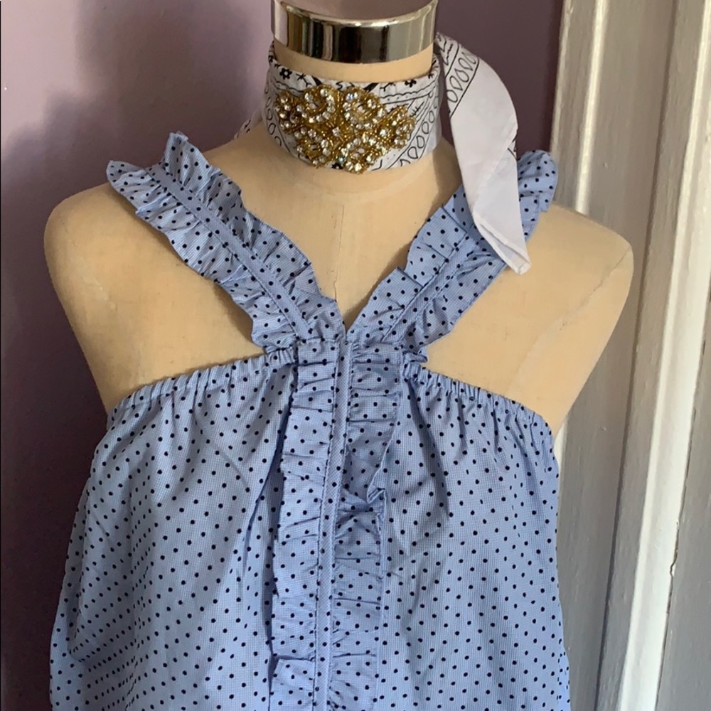 Anthropologie blue polka dot top SOLD OUT!